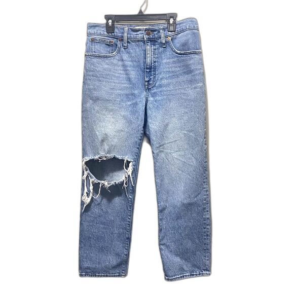 Madewell The Perfect Vintage Straight Jean Reinhart Wash Distressed Size 29P - Picture 2 of 8